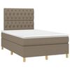 vidaXL Sommier &agrave; lattes de lit matelas et LED taupe 120x190 cm tissu