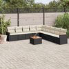 vidaXL Salon de jardin 10 pcs avec coussins noir r&eacute;sine tress&eacute;e