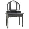 vidaXL Ensemble de coiffeuse avec tabouret Gris 100x40x146cm Paulownia