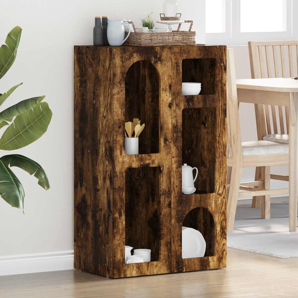 vidaXL Buffet Ch&ecirc;ne fum&eacute; 59 x 35 x 100,5 cm Bois d'ing&eacute;nierie