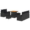 vidaXL Ensemble de canapé de jardin 8 pcs Noir 80 x 80 x 71 cm