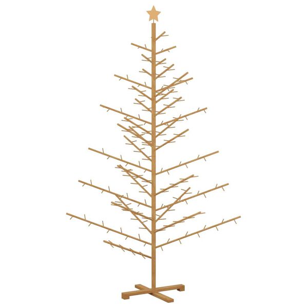 vidaXL Arbre de No&euml;l en bois Marron 210 cm Bois massif en pin