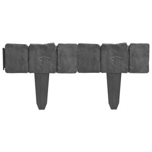 vidaXL Cl&ocirc;ture de jardin/pelouse plastique aspect de pierre 41 pcs 10m