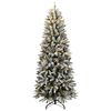 vidaXL Sapin de No&euml;l artificiel 300 LED et neige floqu&eacute;e 240 cm