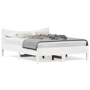 vidaXL Cadre de lit sans matelas blanc 140x200 cm bois de pin massif