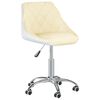 vidaXL Chaises &agrave; manger pivotantes lot de 2 cr&egrave;me et blanc similicuir
