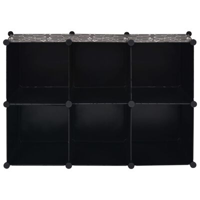 vidaXL Organisateur de rangement cube avec 6 compartiments Noir