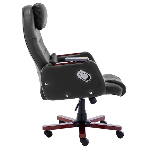 vidaXL Chaise de bureau de massage Noir Similicuir
