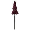 vidaXL Parasol de jardin &agrave; 3 niveaux m&acirc;t en aluminium rouge bordeaux