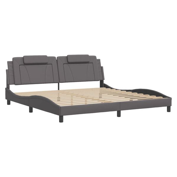 vidaXL Cadre de lit Viana avec LED sans matelas gris 200x200 cm