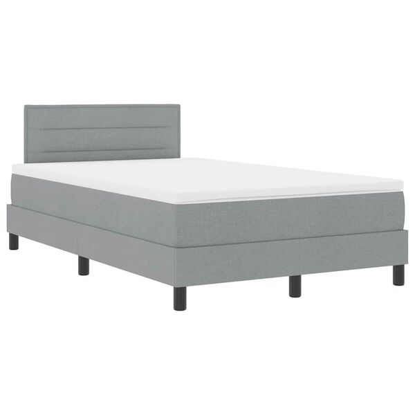 vidaXL Lit &agrave; ressorts avec matelas Gris clair 120 x 200 cm tissu
