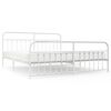 vidaXL Cadre de lit m&eacute;tal sans matelas et pied de lit blanc 193x203 cm