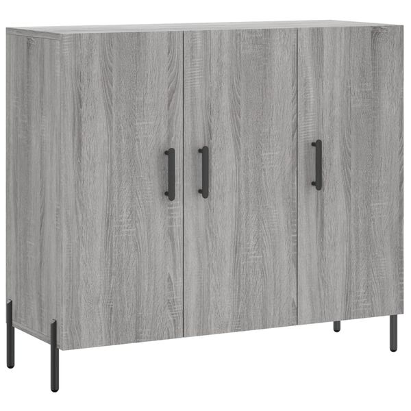 vidaXL Buffet sonoma gris 90x34x80 cm bois d'ing&eacute;nierie