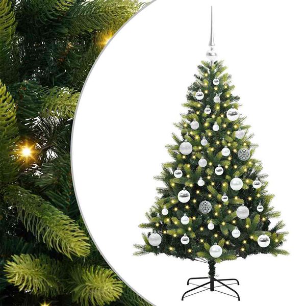 vidaXL Arbre de No&euml;l artificiel &agrave; charni&egrave;res 150 LED Vert 120 cm