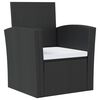 vidaXL Salon de jardin 16 pcs avec coussins R&eacute;sine tress&eacute;e Noir