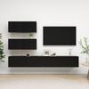 vidaXL Ensemble de meuble TV 4 pcs Noir Bois d'ing&eacute;nierie