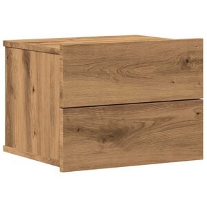 vidaXL Table de chevet murale ch&ecirc;ne artisanal 40x32x30 cm