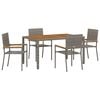 vidaXL Ensemble de salle &agrave; manger pour jardin 5 pc Gris polyrotin