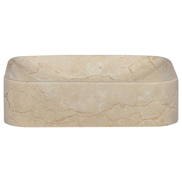 vidaXL Lavabo Crème 40x40x10 cm Marbre