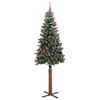 vidaXL Sapin de Noël mince avec 300 LED Vert et blanc 210 cm