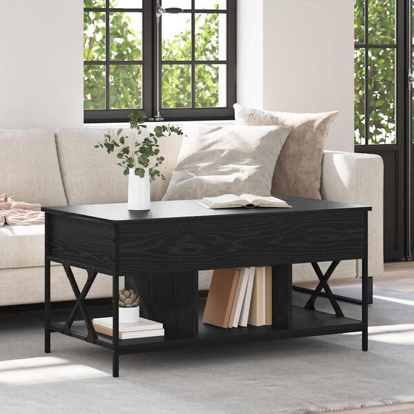 vidaXL Table basse Ch&ecirc;ne noir 100 x 55 x 48,5 cm Bois d'ing&eacute;nierie