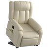 vidaXL Fauteuil inclinable de massage &eacute;lectrique cr&egrave;me similicuir