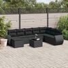 vidaXL Salon de jardin 9 pcs avec coussins noir r&eacute;sine tress&eacute;e