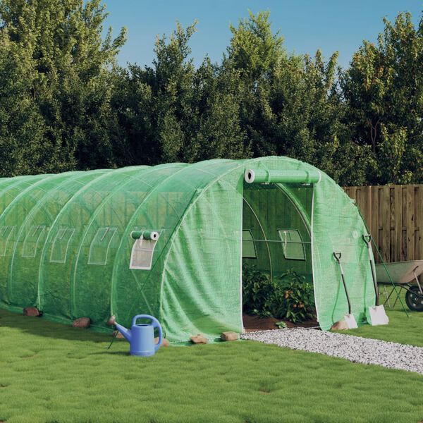vidaXL Serre avec cadre en acier vert 60 m² 20x3x2 m