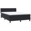 vidaXL Sommier &agrave; lattes de lit avec matelas noir 160x210 cm velours