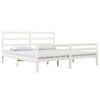 vidaXL Cadre de lit sans matelas blanc bois massif