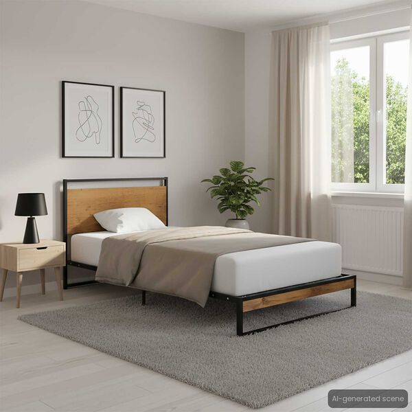 vidaXL Cadre de lit sans matelas m&eacute;tal 100x200 cm