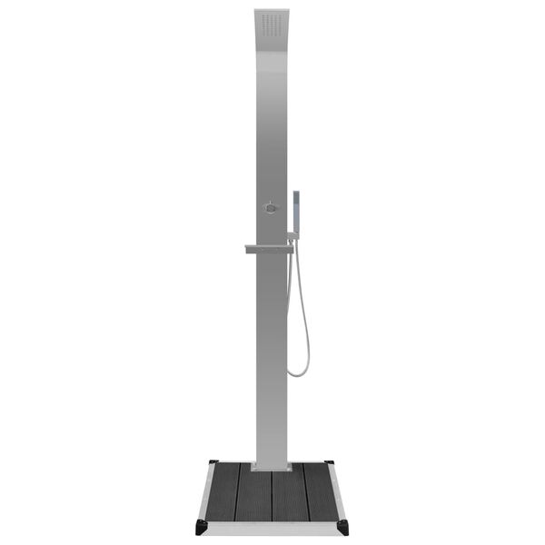vidaXL Douche d'ext&eacute;rieur avec receveur de douche WPC Acier inoxydable