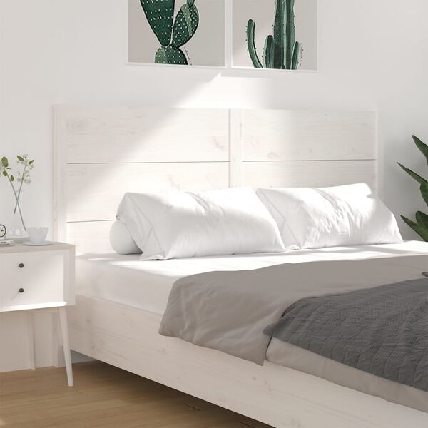 vidaXL Tête de lit Blanc 146x4x100 cm Bois massif de pin