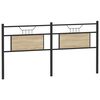 vidaXL T&ecirc;te de lit de remplacement ch&ecirc;ne sonoma 180 cm bois d'ing&eacute;nierie et acier
