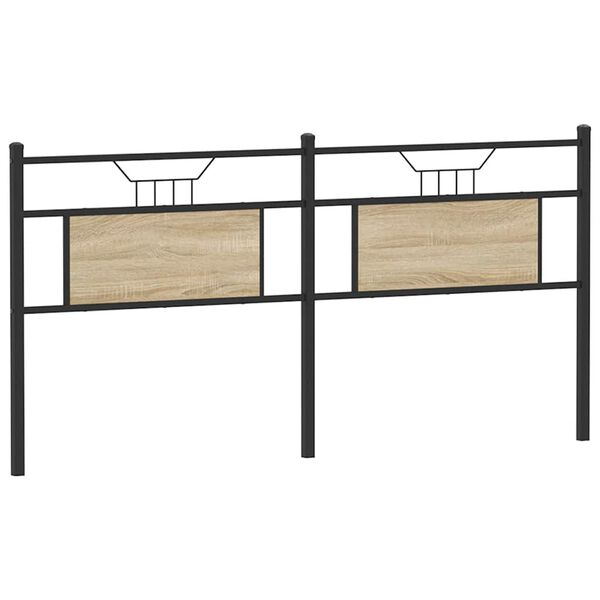 vidaXL T&ecirc;te de lit de remplacement ch&ecirc;ne sonoma 180 cm bois d'ing&eacute;nierie et acier