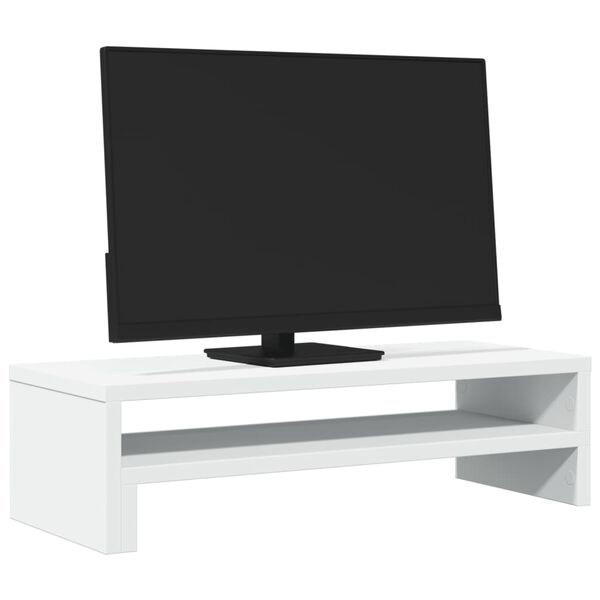 vidaXL Support de moniteur blanc 54x22x15 cm bois d'ing&eacute;nierie