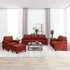 vidaXL Ensemble de canap&eacute;s 4 pcs et coussins Rouge bordeaux Similicuir