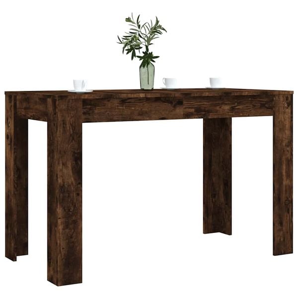 vidaXL Table &agrave; d&icirc;ner ch&ecirc;ne fum&eacute; 120x60x76 cm bois d'ing&eacute;nierie