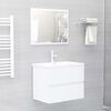 vidaXL Meubles de salle de bain blanc bois d'ing&eacute;nierie