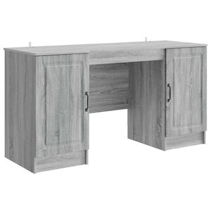 vidaXL Bureau Sonoma gris 142,5 x 50 x 75 cm Bois d'ing&eacute;nierie