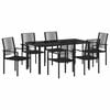 vidaXL Ensemble de salle &agrave; manger pour jardin 7 pc Noir