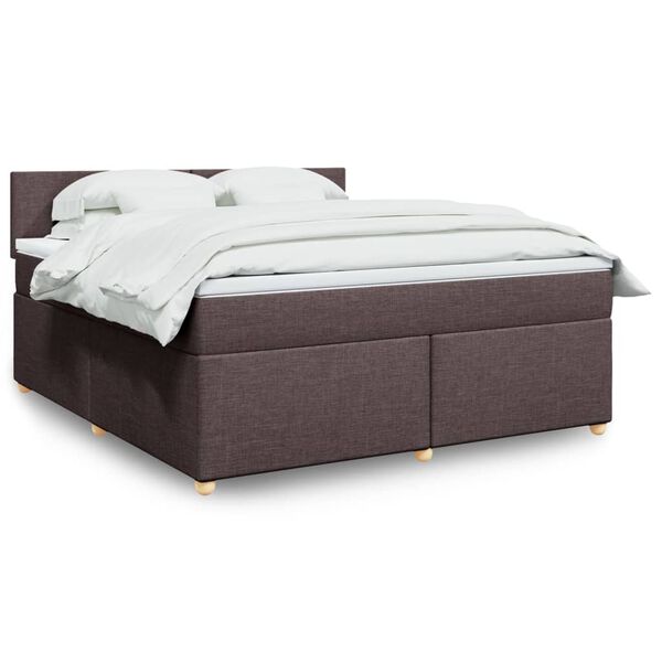 vidaXL Sommier &agrave; lattes de lit avec matelas Marron fonc&eacute; 180x200 cm