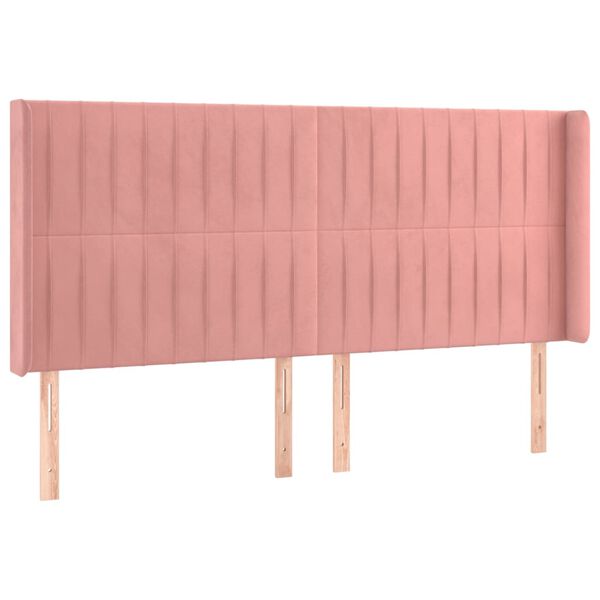vidaXL T&ecirc;te de lit &agrave; LED Rose 163x16x118/128 cm Velours