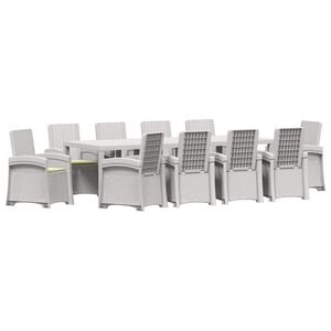 vidaXL Ensemble de salle &agrave; manger pour jardin 11 pc Blanc et cr&egrave;me PP