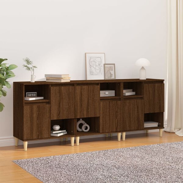 vidaXL Buffets 3 pcs ch&ecirc;ne marron 60x35x70 cm bois d'ing&eacute;nierie