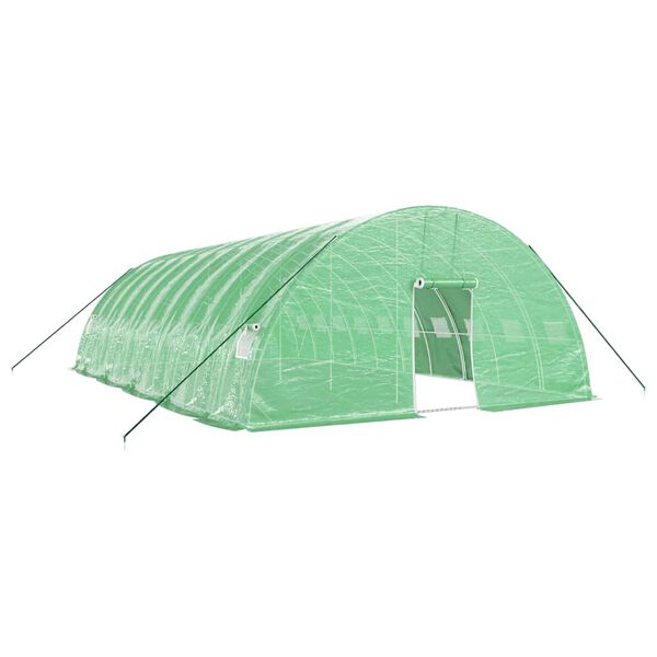vidaXL Serre avec cadre en acier vert 60 m&sup2; 10x6x2,85 m