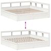 vidaXL Lit biblioth&egrave;que sans matelas blanc 200x200 cm bois pin massif