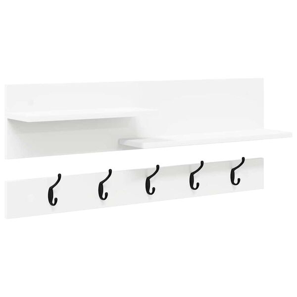 vidaXL Porte-manteau mural Blanc 90 x 15 x 36 cm Bois d'ingénierie