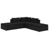 vidaXL Salon de jardin 5 pcs avec coussins R&eacute;sine tress&eacute;e Noir