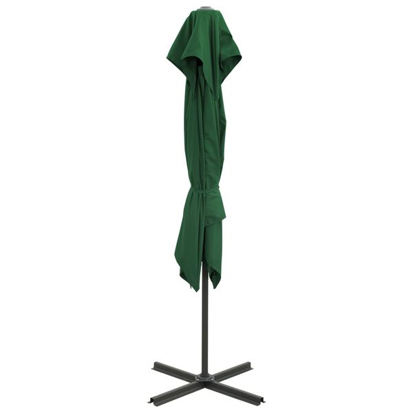 vidaXL Parasol de jardin en porte-à-faux à double toit 250x250 cm vert